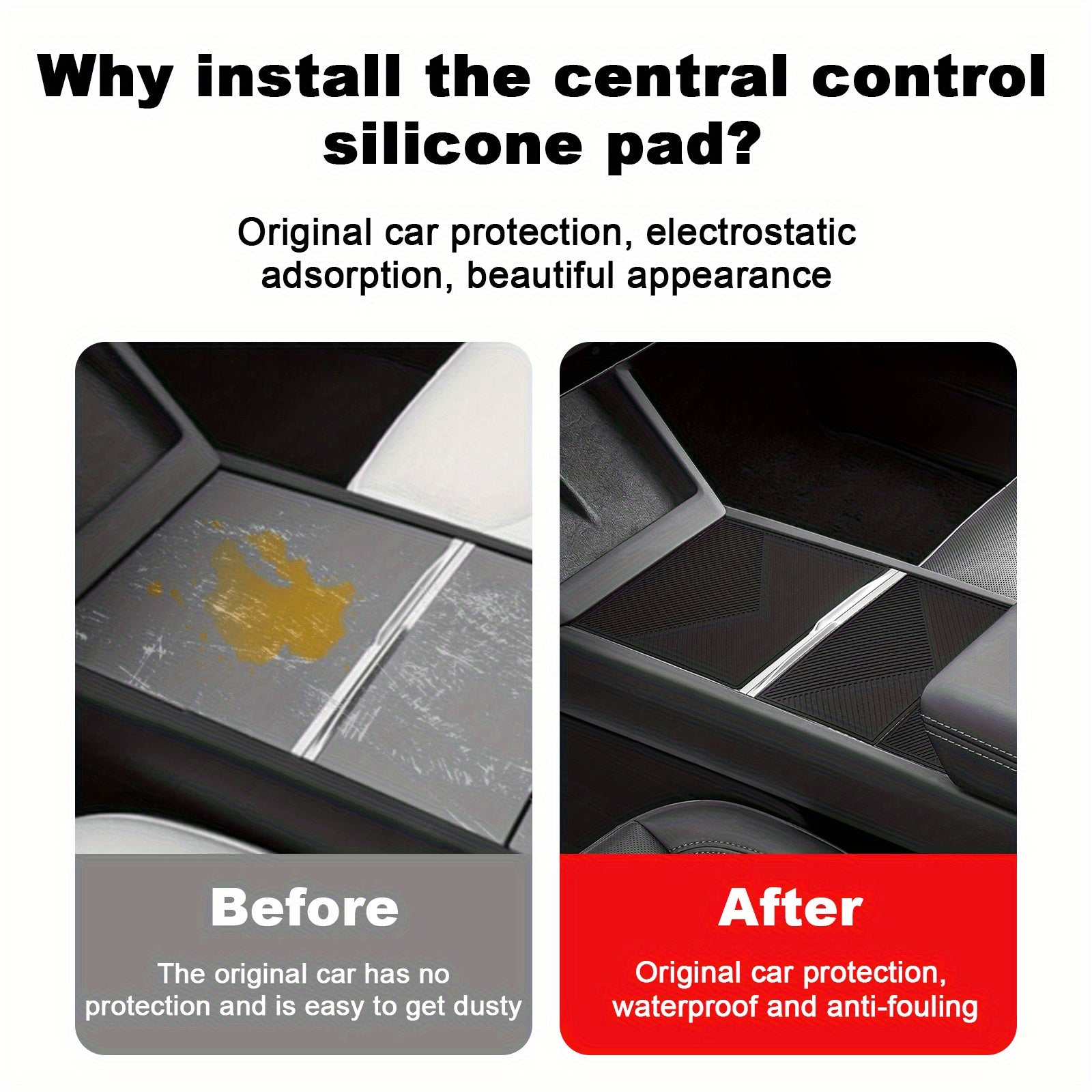 Car Interior Silicone Protective Pad for Center Control Panel Non-Slip Wear-Resistant