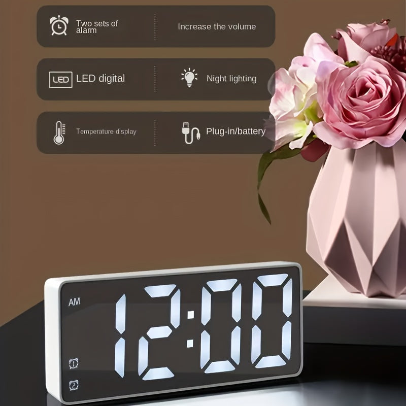 Digital Alarm Clock with USB Charging Dual Alarms 12/24 Hour Display Sleep Function
