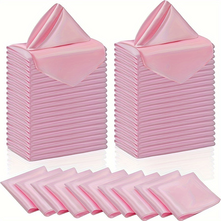 Set of 6/12/24 Square Satin Cloth Napkins for Weddings Dinners Banquets
