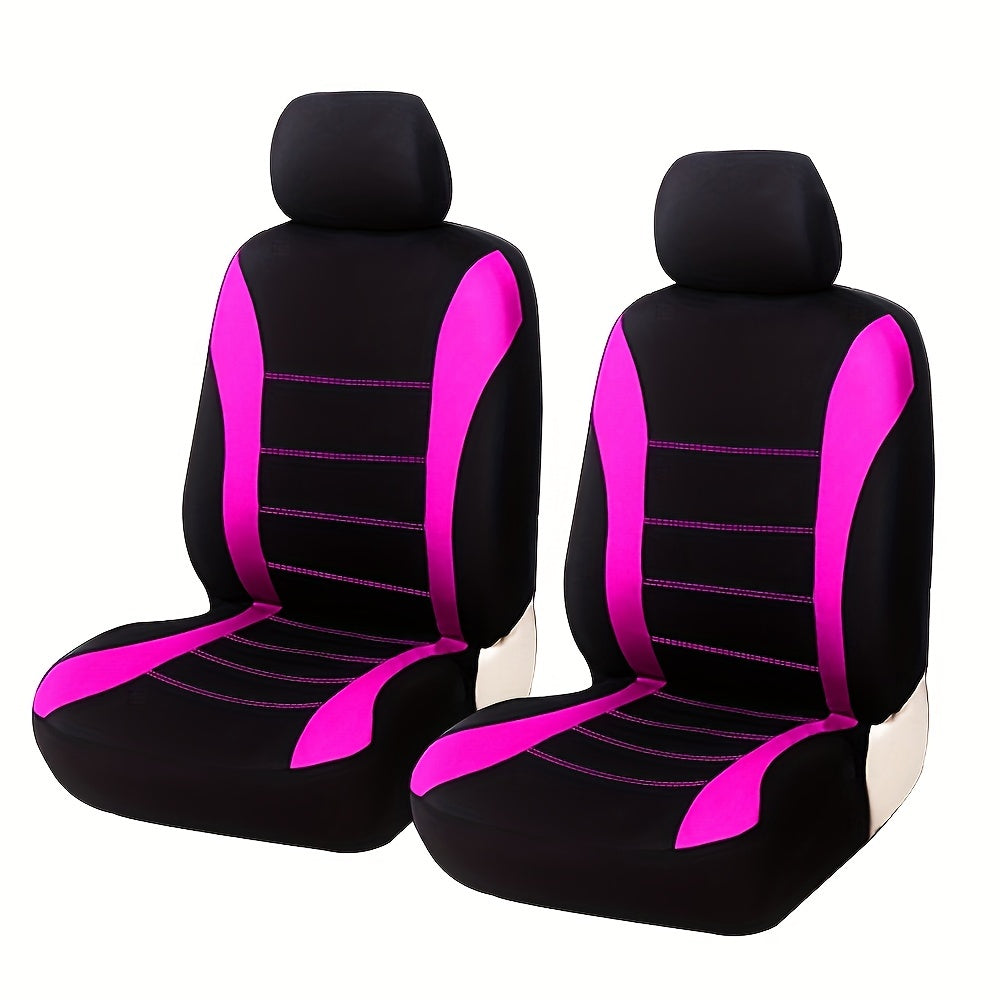 Universal Car Seat Covers Polyester Front Pair Gray Black Tan Blue Red Auto Seat Protectors