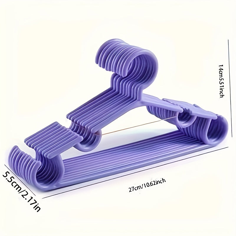 Set of 10 Space-Saving Portable Closet Hangers for Clothing Storage