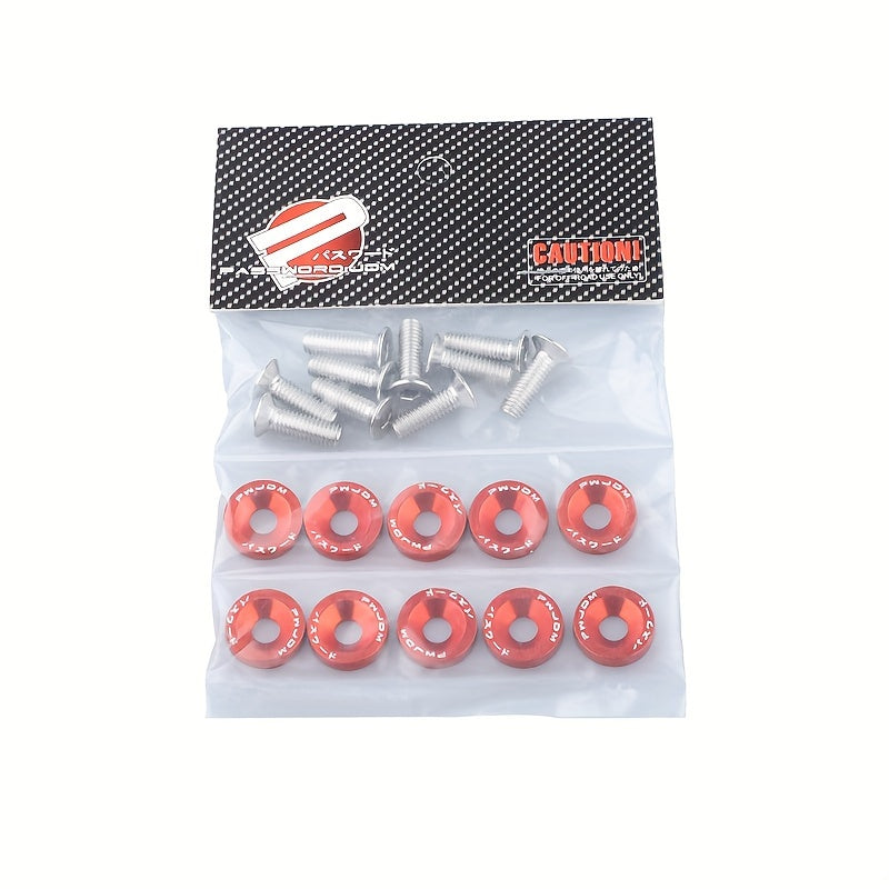 Juego de 20 tornillos de aluminio M6 con arandelas kit de embellecimiento del compartimento del motor