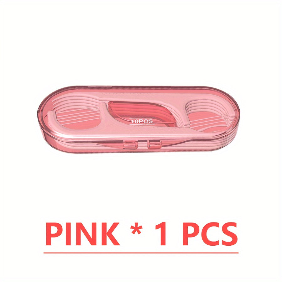 Double-Headed Dental Flosses with Toothpick Tips Pack of 10 Pink or White