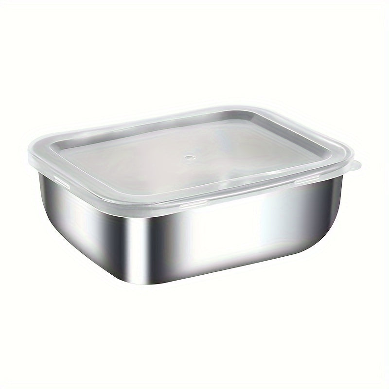 Set of 4 Stainless Steel Food Storage Containers with Lids for Meal Prep and Lunch