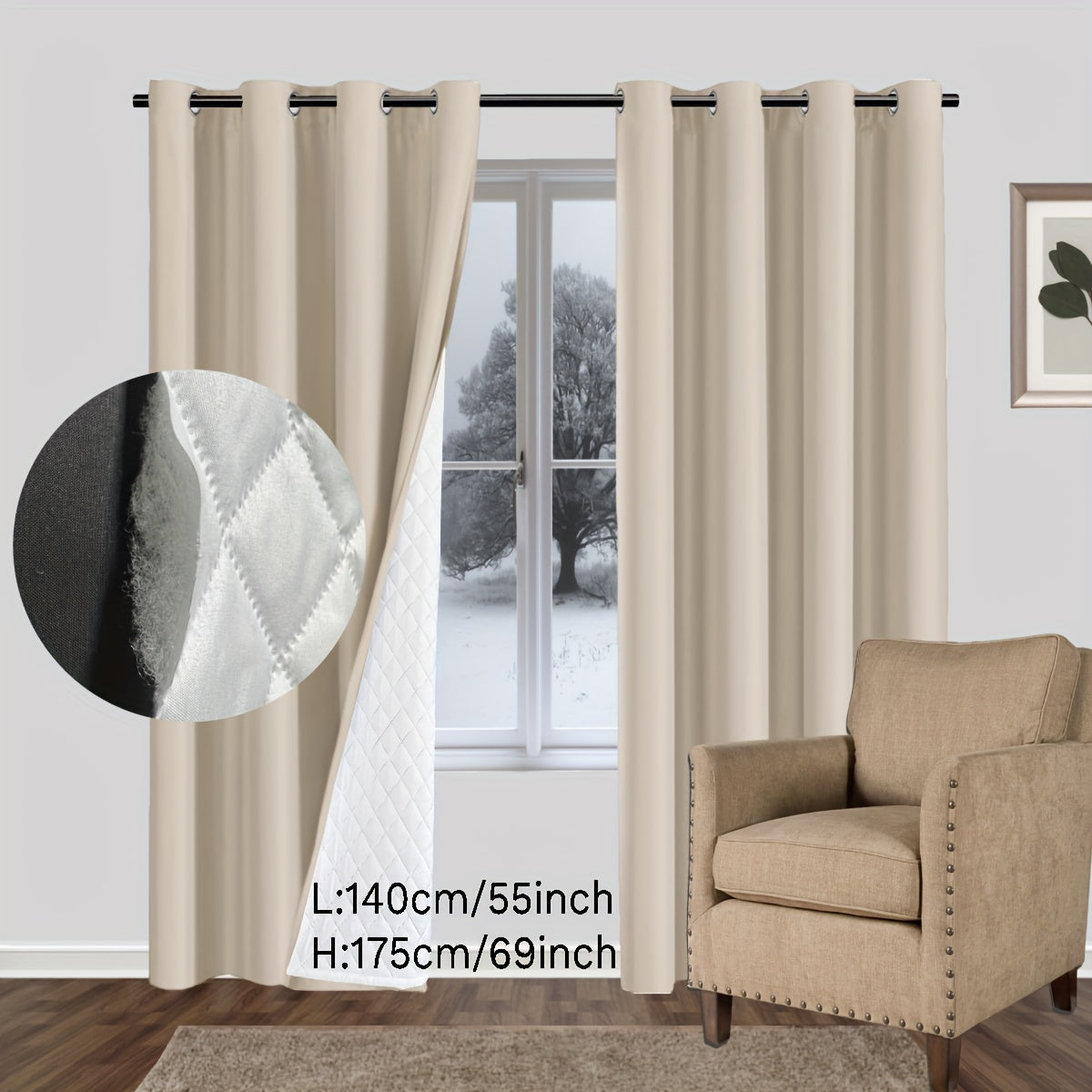 Thickened Soundproof Windproof Curtain Panels for Modern Home Door or Room Divider