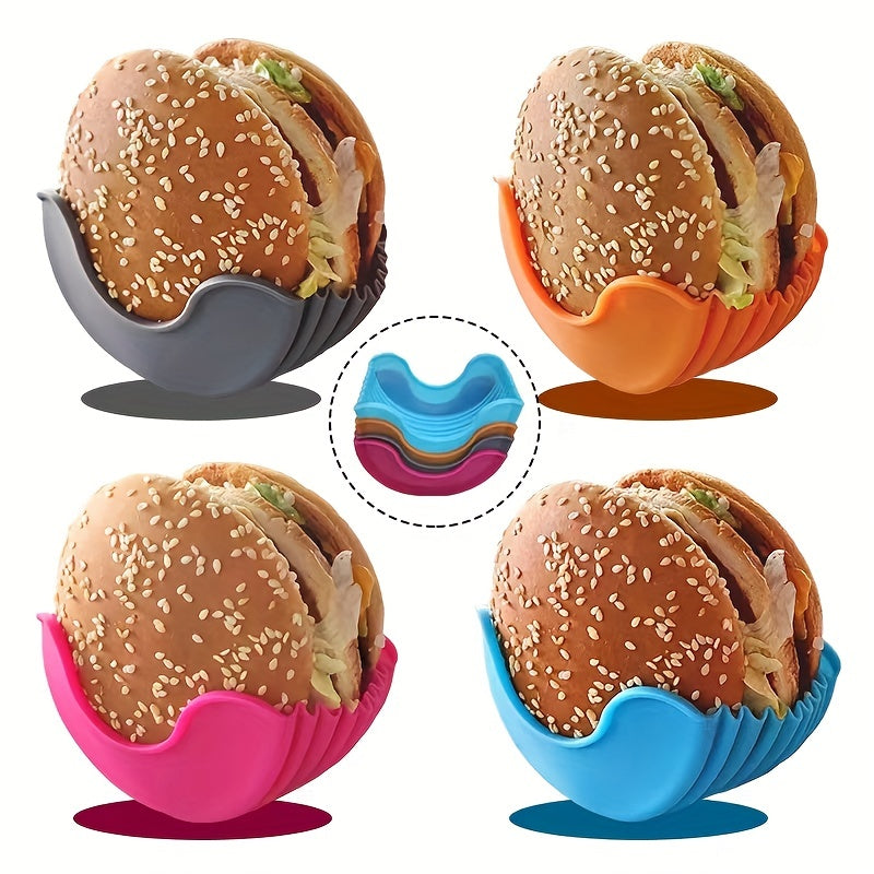Set of 4 Silicone Hamburger Clips for Portable No-Contact Food Storage