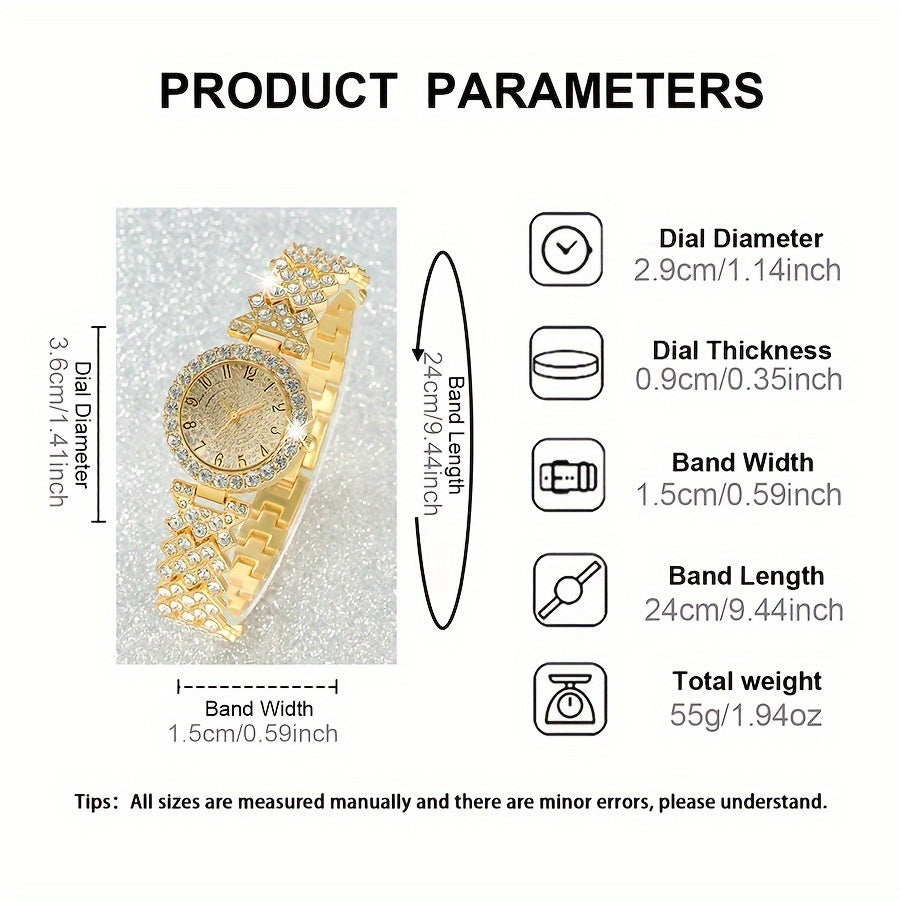 Women's Quartz Watch and Jewelry Set Alloy Round Analog Shock-Resistant Fashion