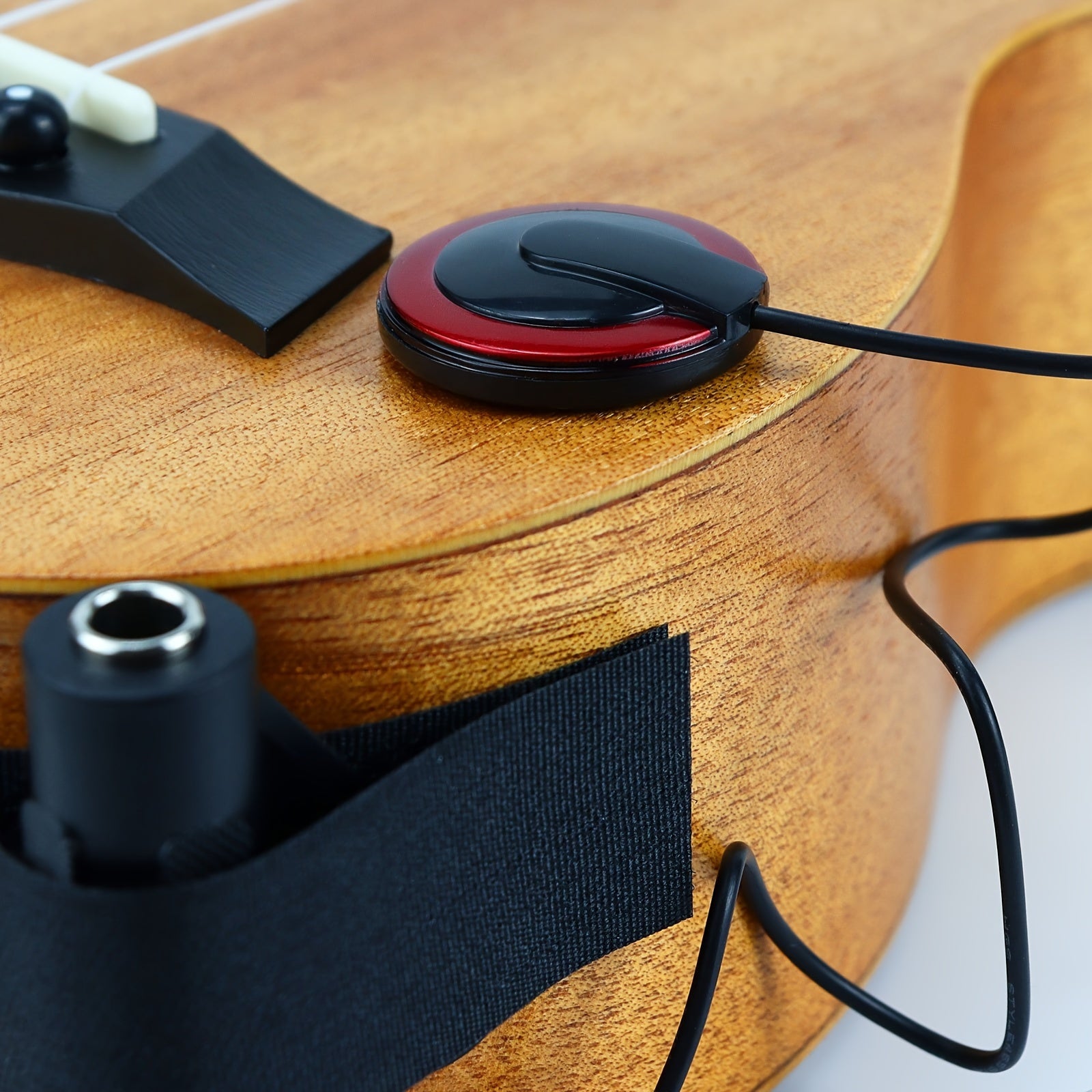 Professional Guitar Pickup ABS Piezo Contact 6.35mm Female Plug for Acoustic Ukulele Banjo Kalimba Harp