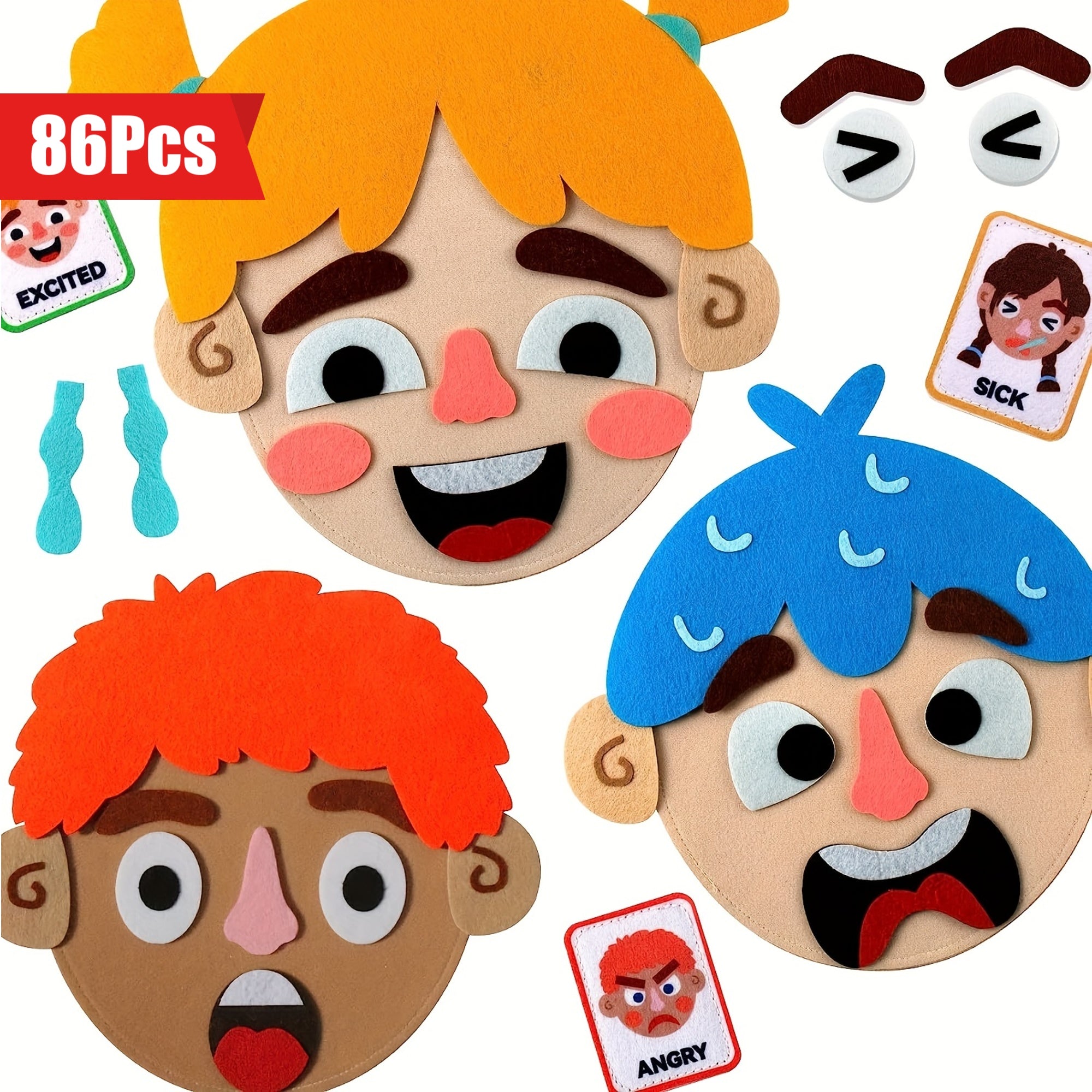 Social Emotional Learning Activities for Kids with Face Boards and Emotion Cards Educational Toys