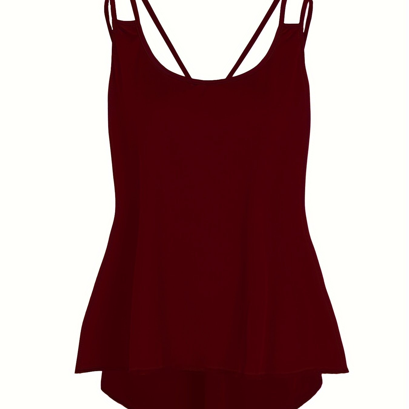 Women's Plus Size Casual Solid Slight Stretch Cut Out Back Tank Top