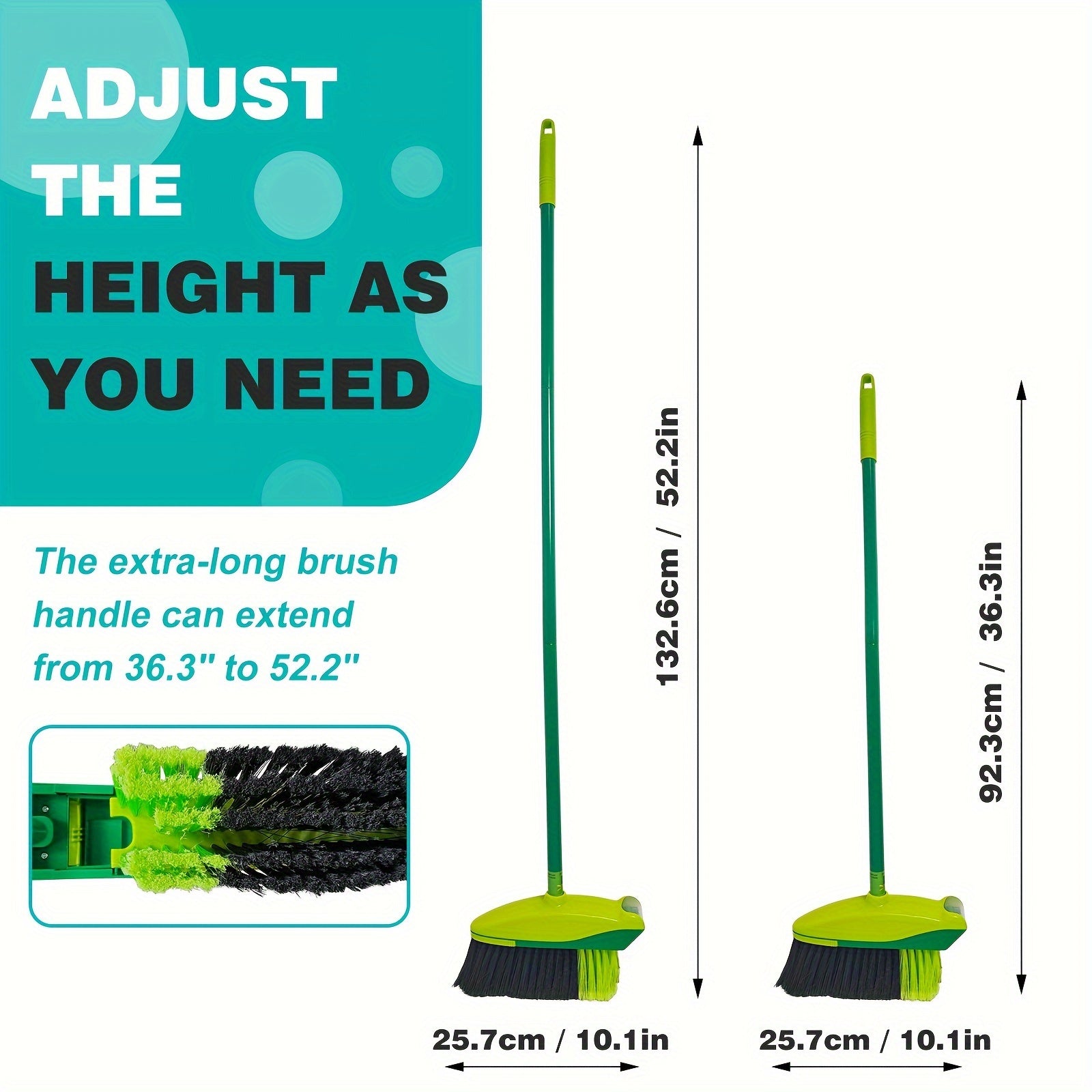 2-in-1 Smart Broom with Rotating Power Brush Vacuum No Dustpan 36V