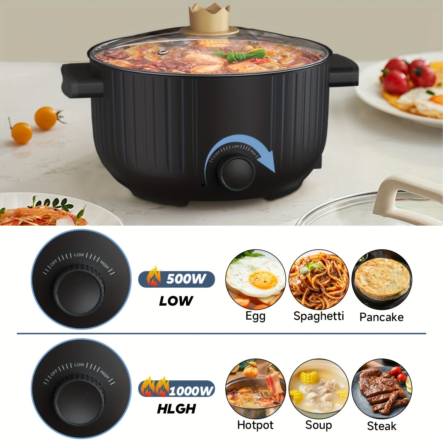 3L Electric Cooking Pot with Multifunctional Capabilities for Home Office Use