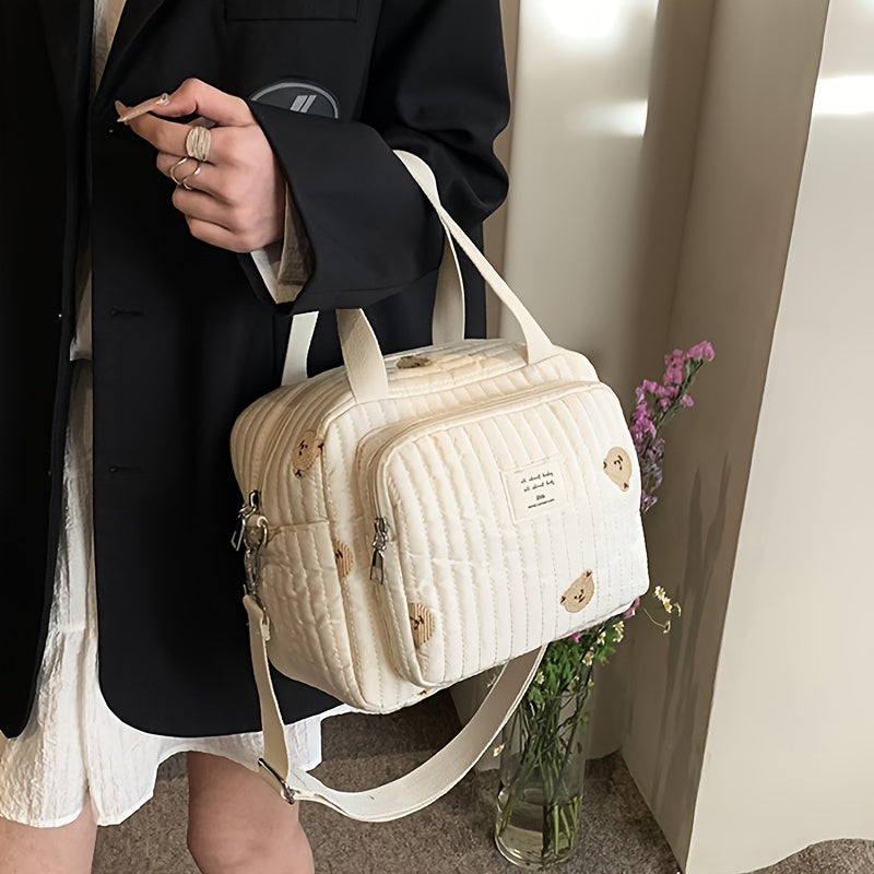 Bolso de hombro con bordado para mujer, bolso multifuncional para mamá