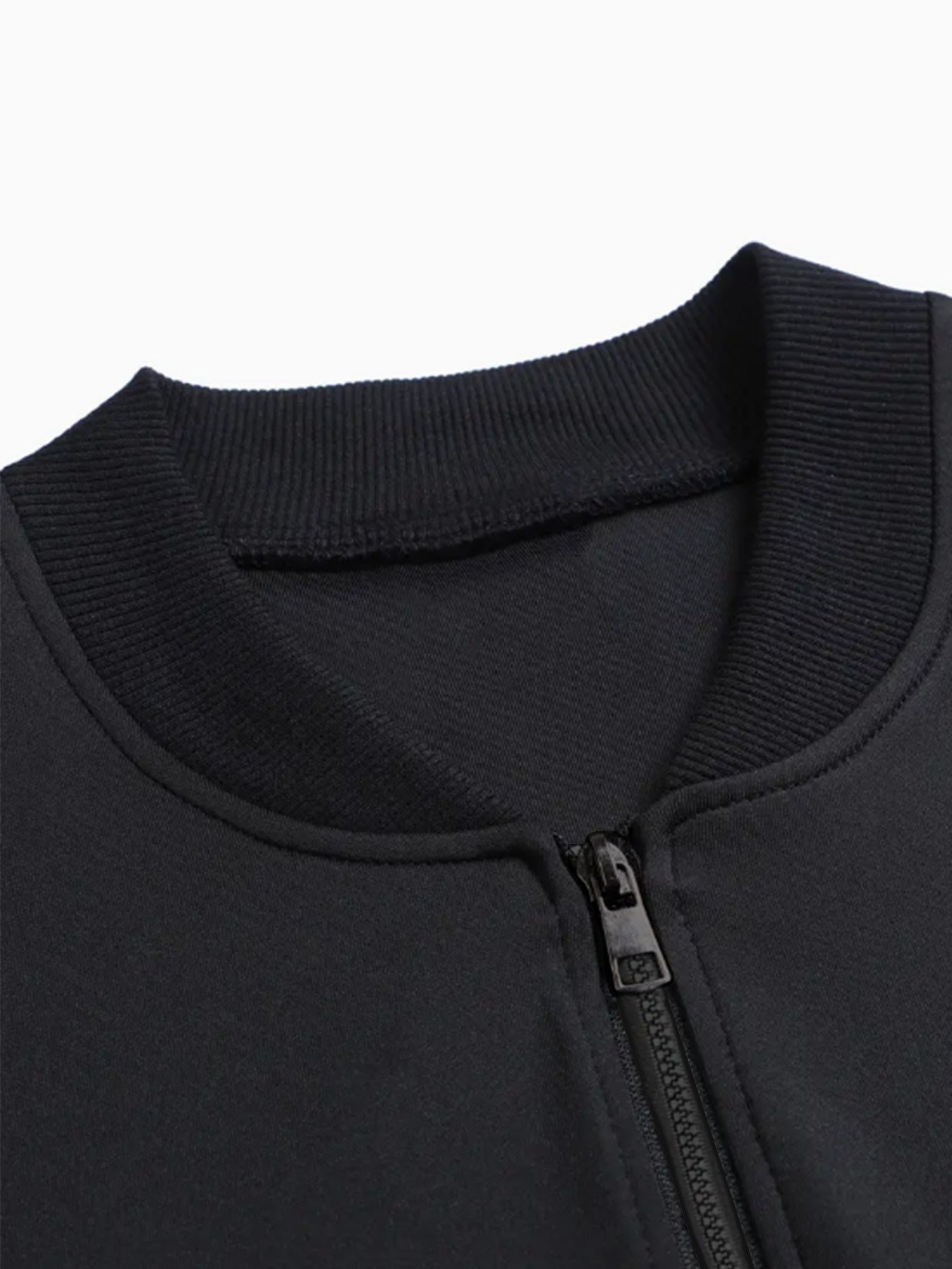 Women's Plus Size Casual Bomber Jacket with "LOVE" Print Black Polyester