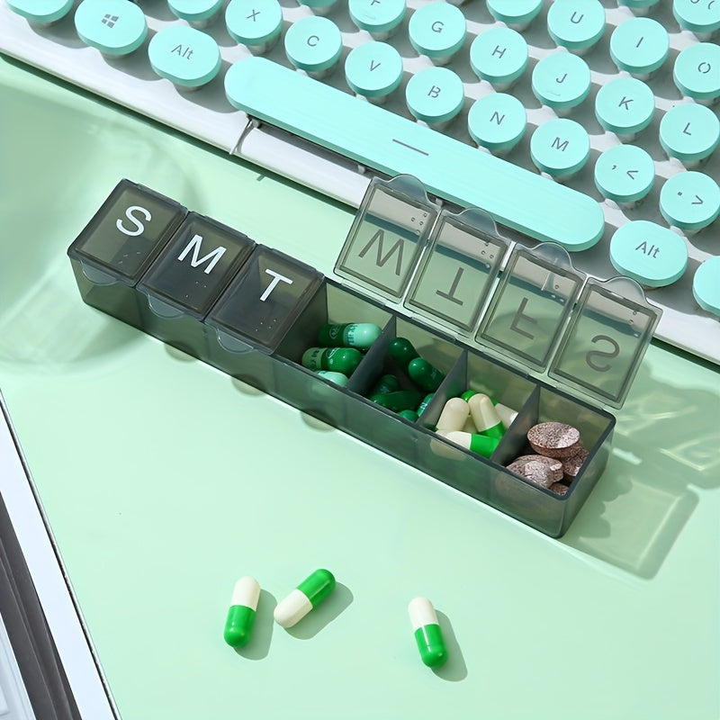 Weekly Pill Organizer Plastic 7-Day Colorful Dosing Box for Vitamins and Medications