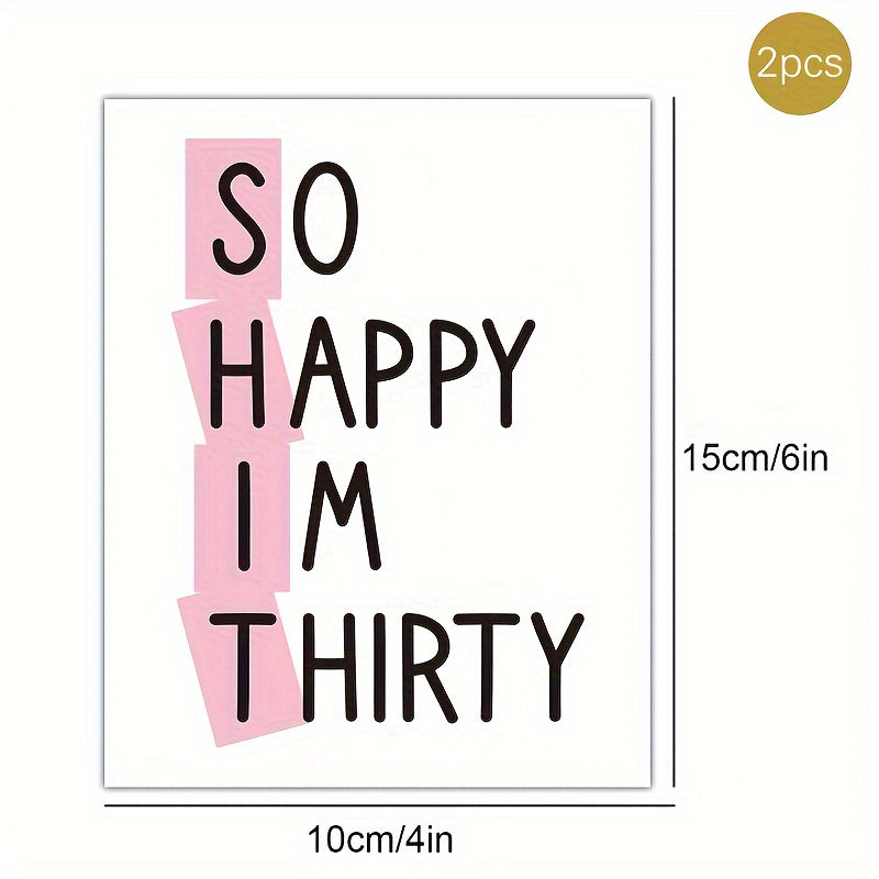 Этикетки для вина на 30-летие - Набор из 2 штук - Идеально для празднования