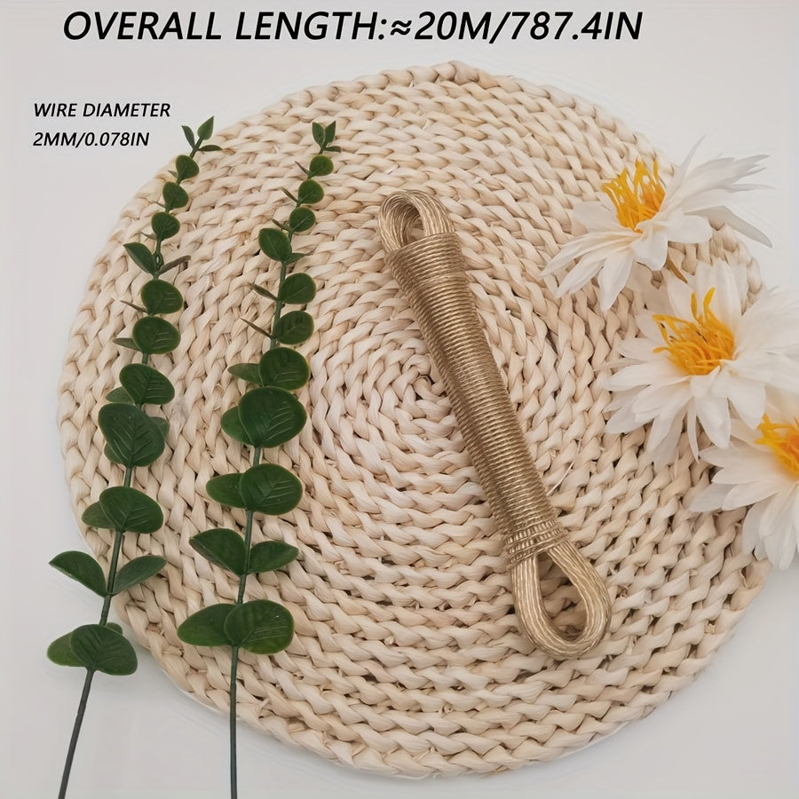 Прочный 20м ПВХ пластиковый стальной провод для сушки одежды на улице - идеально подходит для защиты от солнца и водонепроницаемой сушки одежды, простыней и покрывал на улице