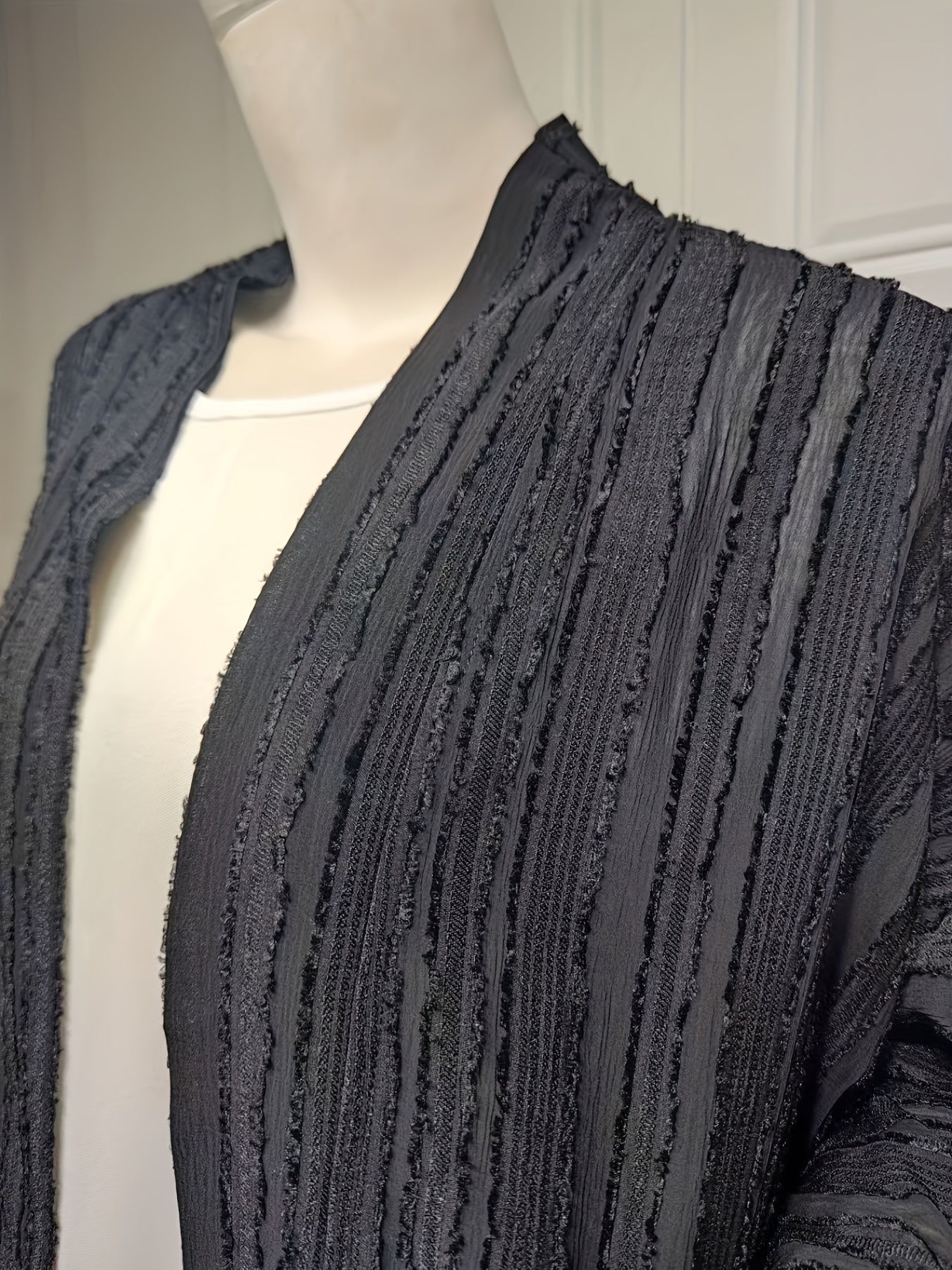 Plus o'lcham ayollar uchun uzun qo'lqopli kardigan, bir rangli, kundalik qatlamli sviter