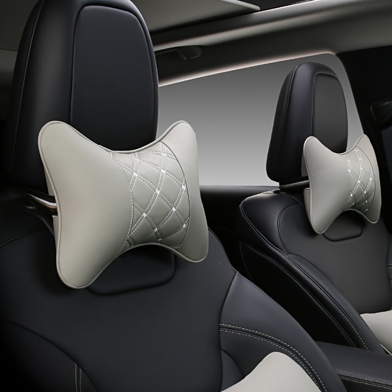 Unisex Synthetic Leather Car Headrest Cushion for Fatigue Relief