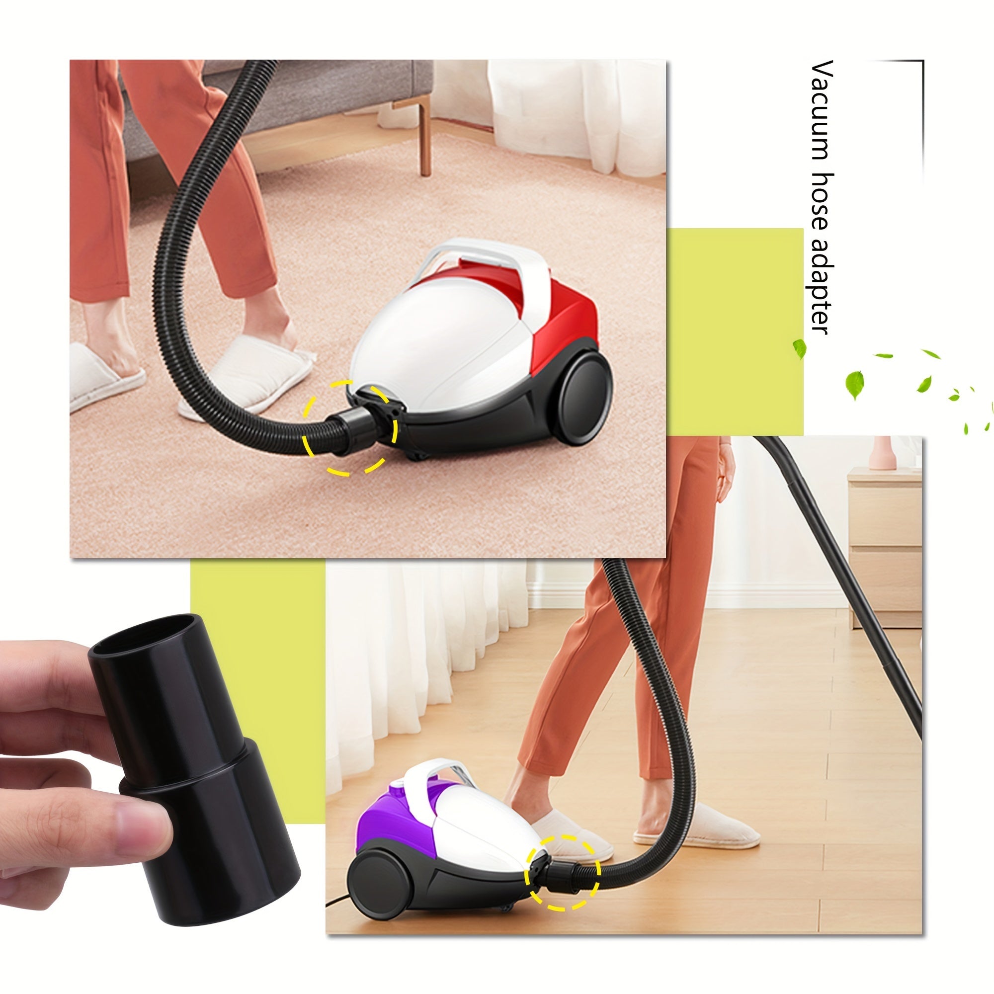 Vacuum Cleaner Replacement Parts Set with Round and Square Brushes and Adapters