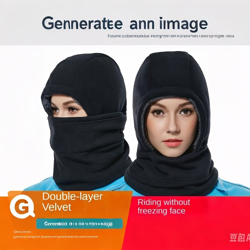 Winter Balaclava for Men Women 3-in-1 Fleece Face Mask with Ear Covers for Outdoor Activities