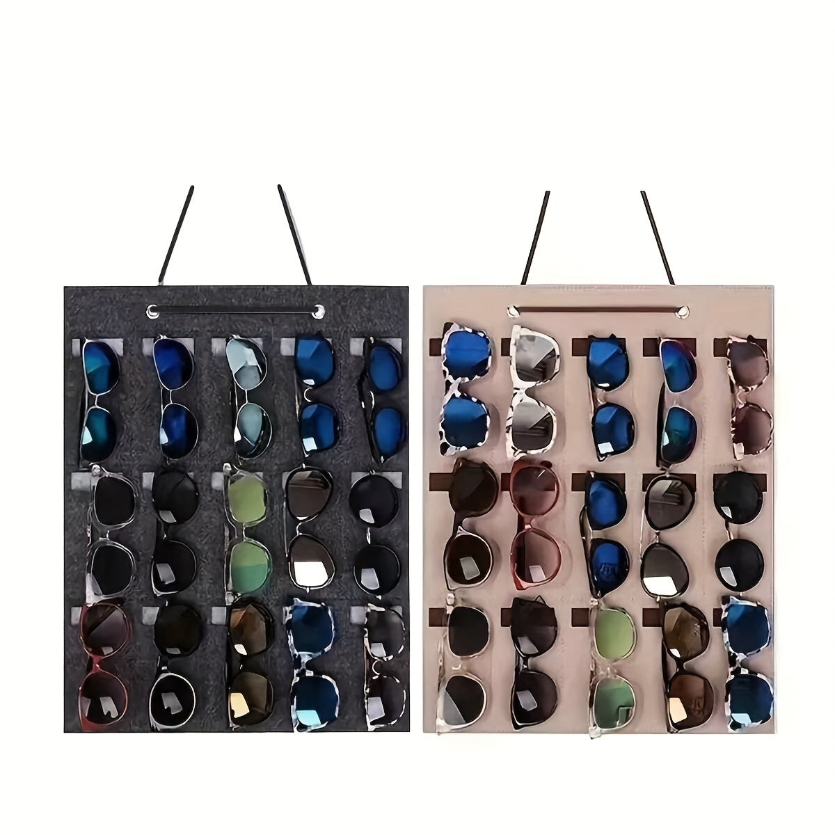 Foldable Felt Wall Organizer for Glasses Holds Up to 15 Pairs Storage Door Hanging