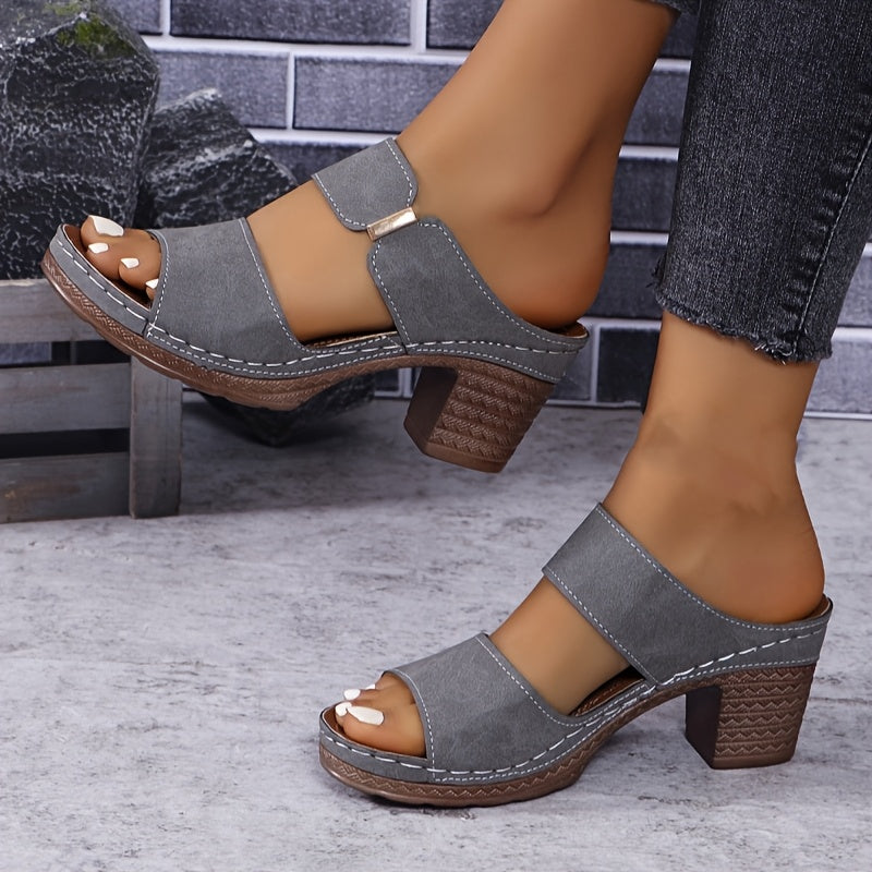 Women's Summer Slip-On Sandals Open Toe Thick Sole Casual Espadrille Green Gray