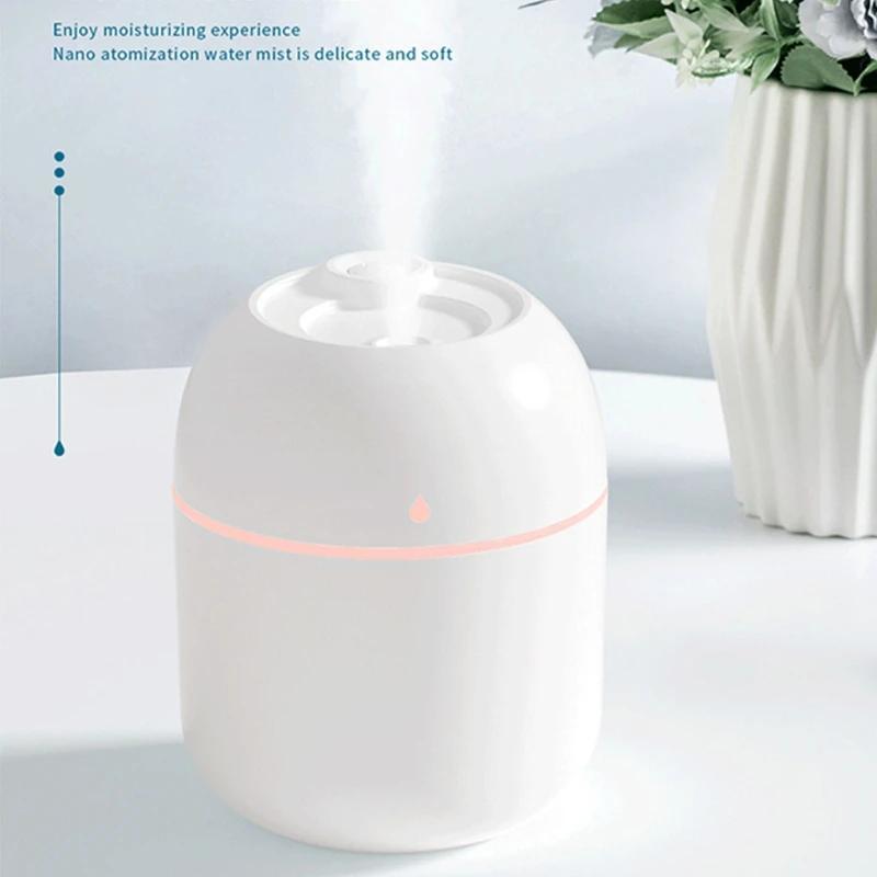 Humidificador portátil USB de 220ml para coches, dormitorios, habitaciones, silencioso, hidratante para la piel, regalo