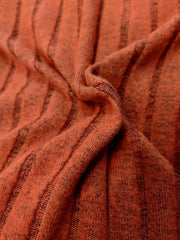 Plus Size Women's V-Neck Short Sleeve T-Shirt Stretchy Ribbed Blue Casual Top