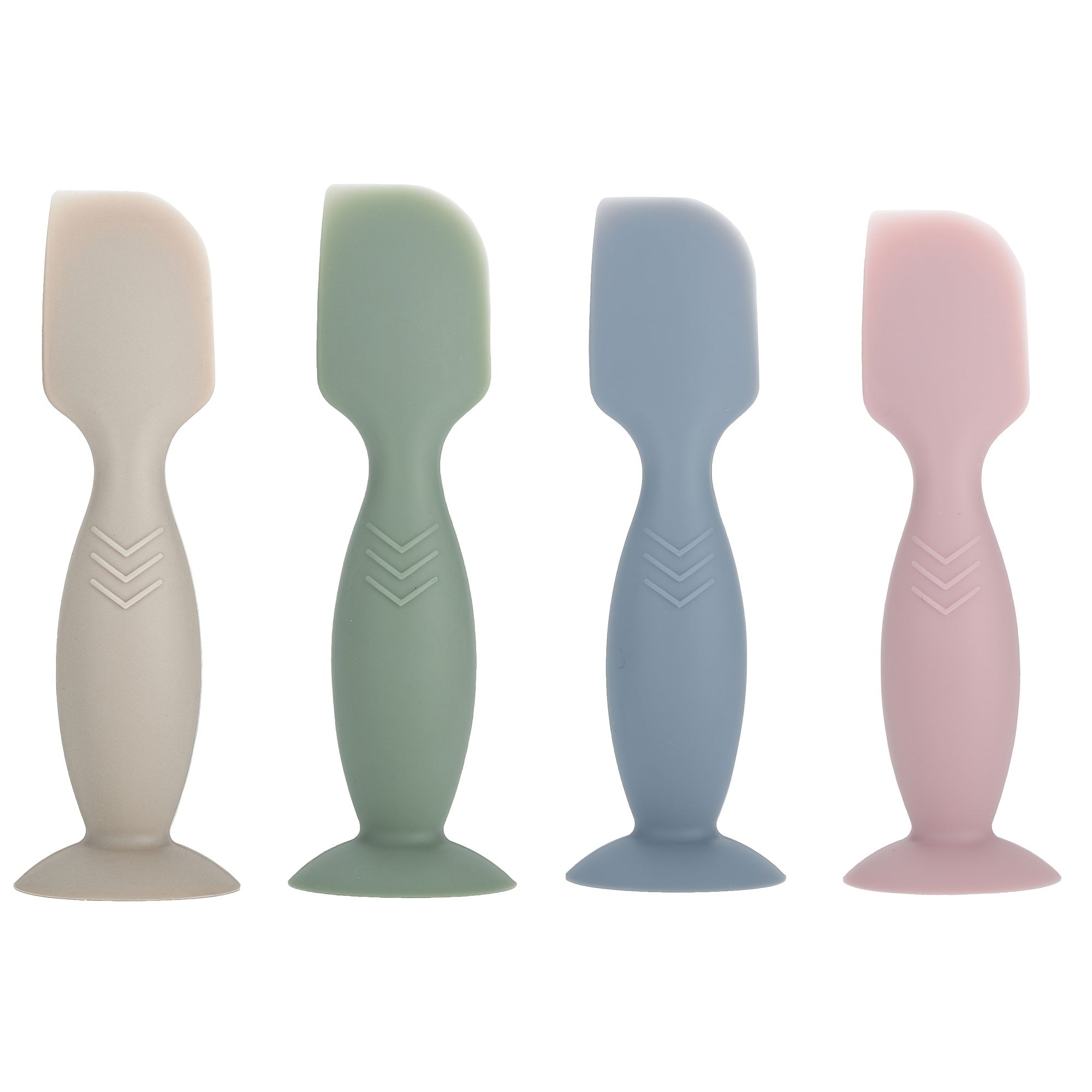Набор из 4 силиконовых шпателей для нанесения крема для подгузников для малышей, с присоской для удобного хранения