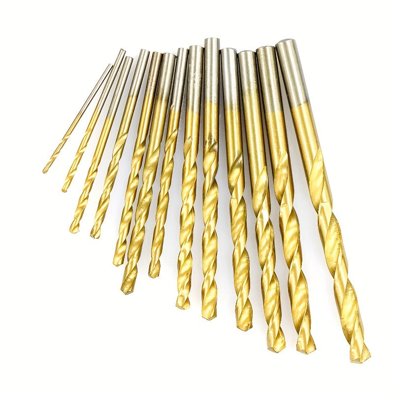 Titanium Coated Hex Shank Drill Bit Set 13 50 99 Pieces High-Speed Steel for Steel Aluminum Copper