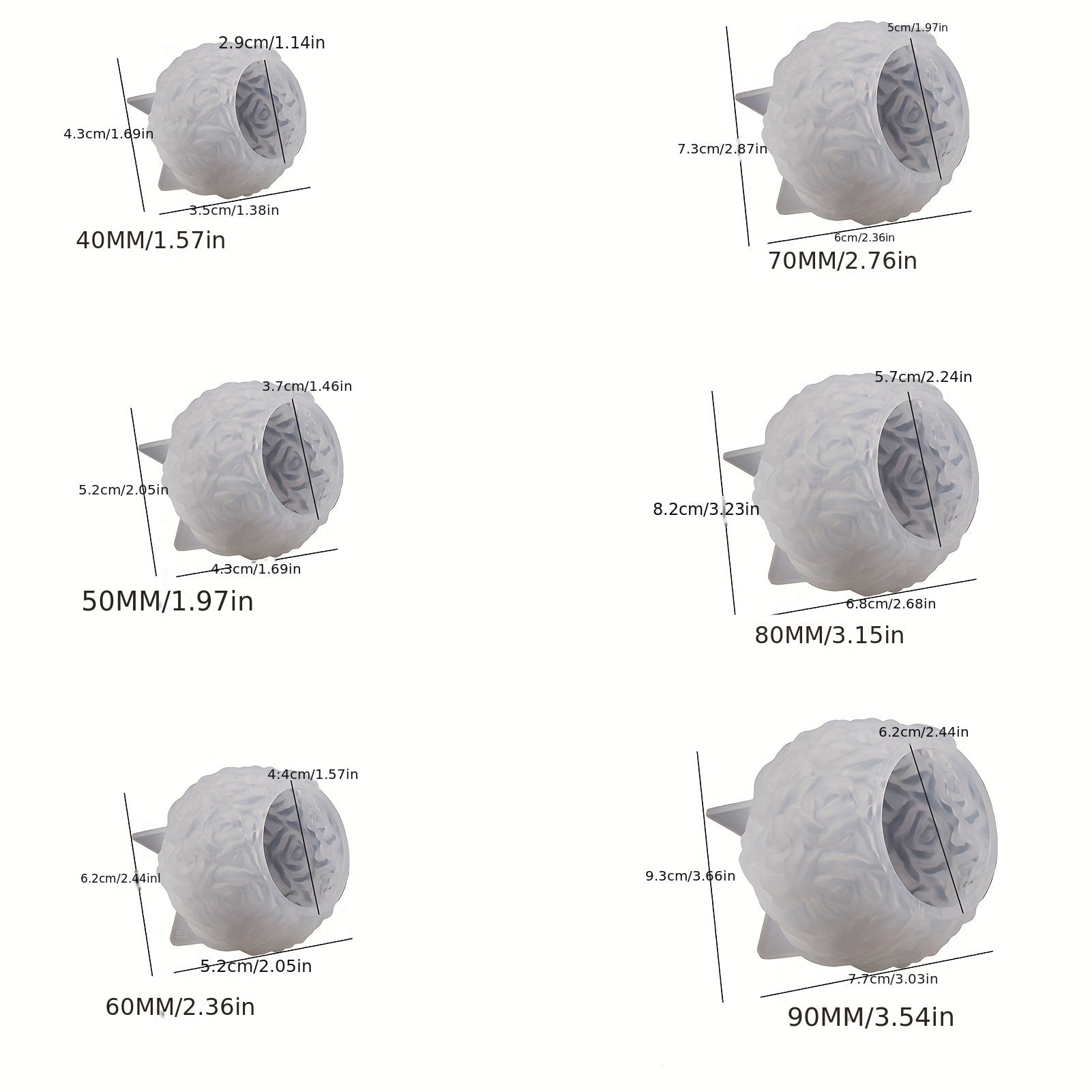 Silicone Mold for 3D Rose Ball Candles and Flower Cluster Ice Cubes Home Decor