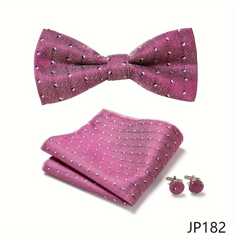 Men's Blue Polyester Tie and Pocket Square Set Floral Pattern for Formal Events