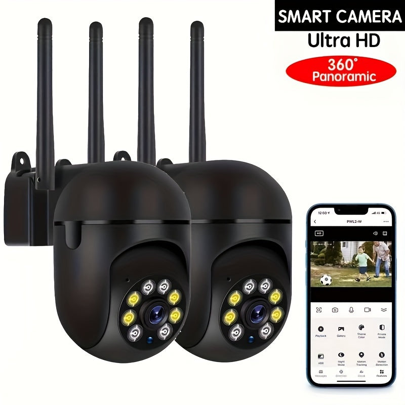 1080p HD Indoor Outdoor Security Camera with Color Night Vision 2-Way Audio PTZ Motion Tracking