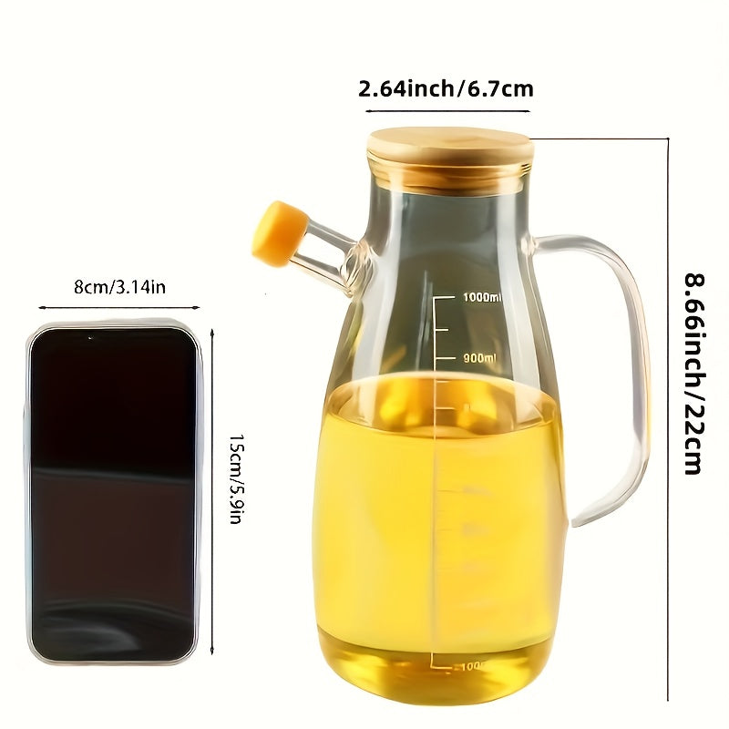 Leak-Proof Glass Olive Oil Dispenser BPA-Free Kitchen BBQ Camping Picnics