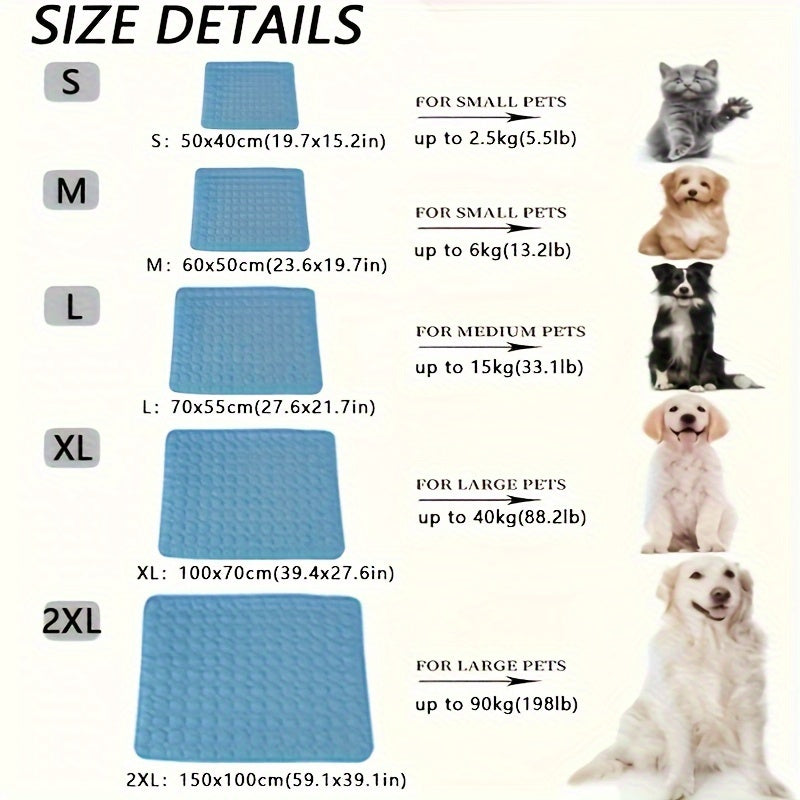 XL Cooling Pet Mat for Dogs and Cats Waterproof Washable Non-Slip Gray Zigzag Pattern