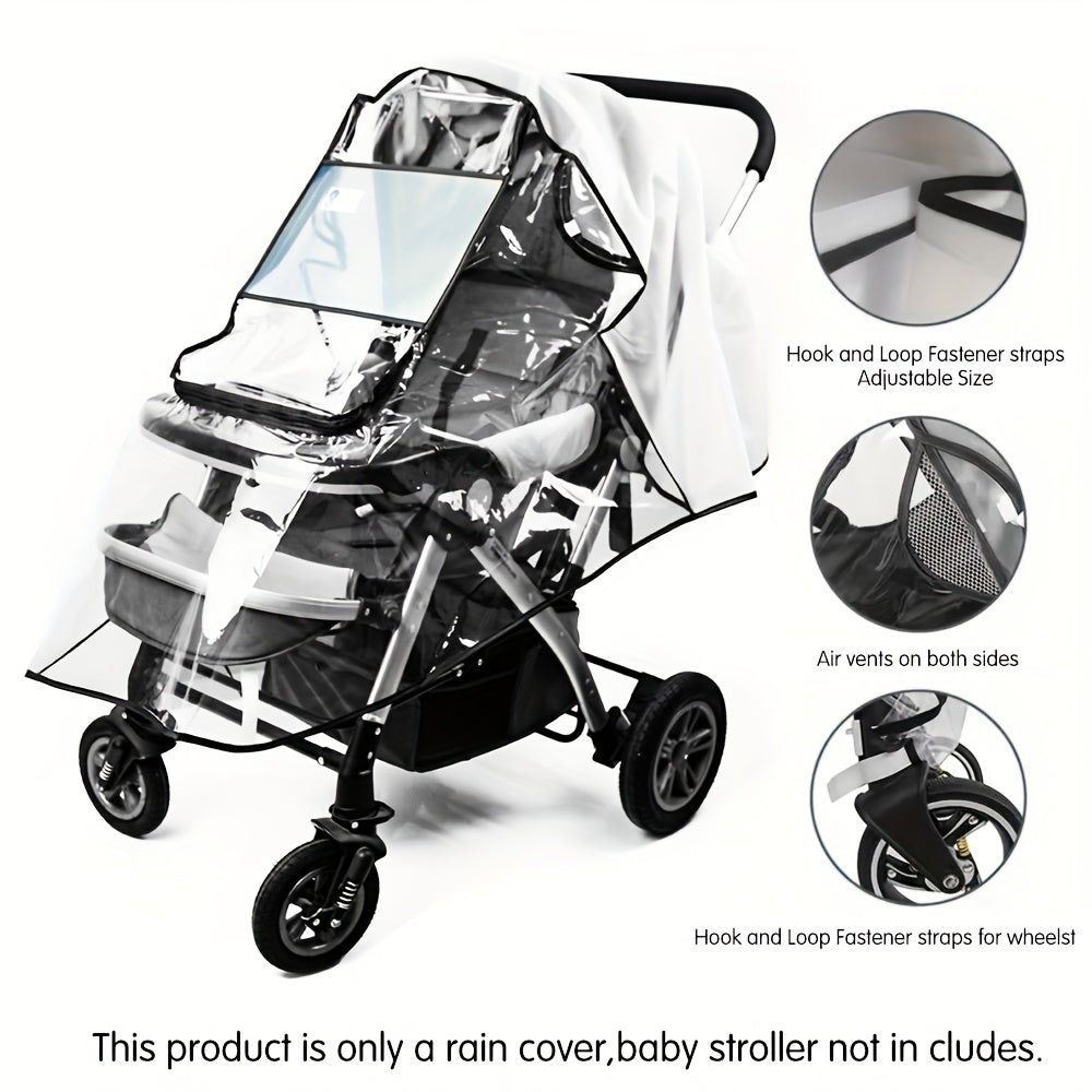 Stroller Rain Cover Waterproof EVA Material for Travel and Outdoor Use