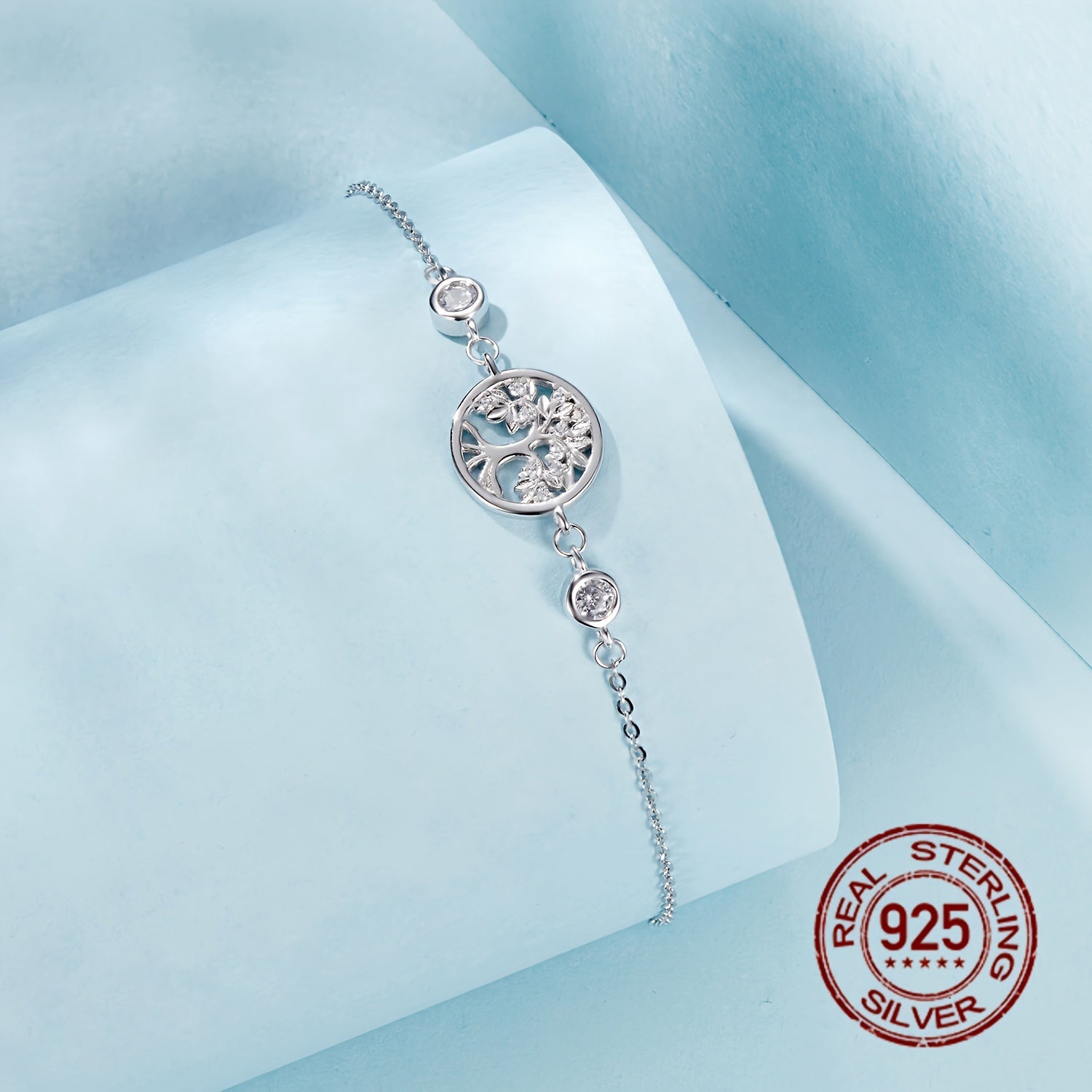 Sterling Silver Plated Hayot Daraxti Marjon Zanjiri Sintetik Zirconia Sentabr Tug'ilgan Kuni - Partiyalar, Ta'tillar va Otalar Kuni uchun Mukammal. Jozibali va Qiziqarli Uslub, Har Mavsum uchun Ideal.