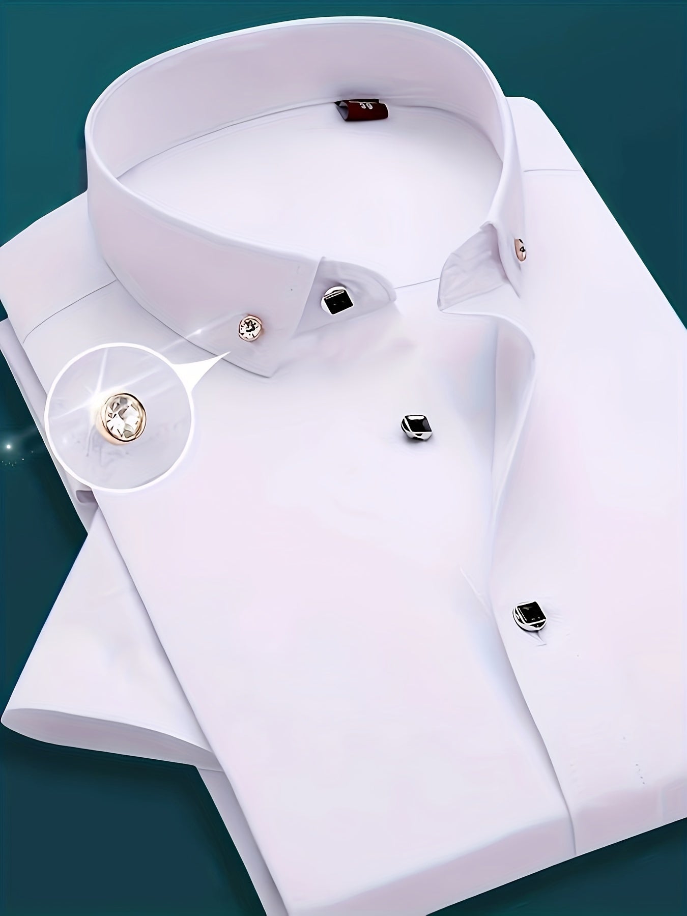 Men's Polyester Short Sleeve Button-Up Shirt for Business Spring Fall Regular Fit Lapel Collar