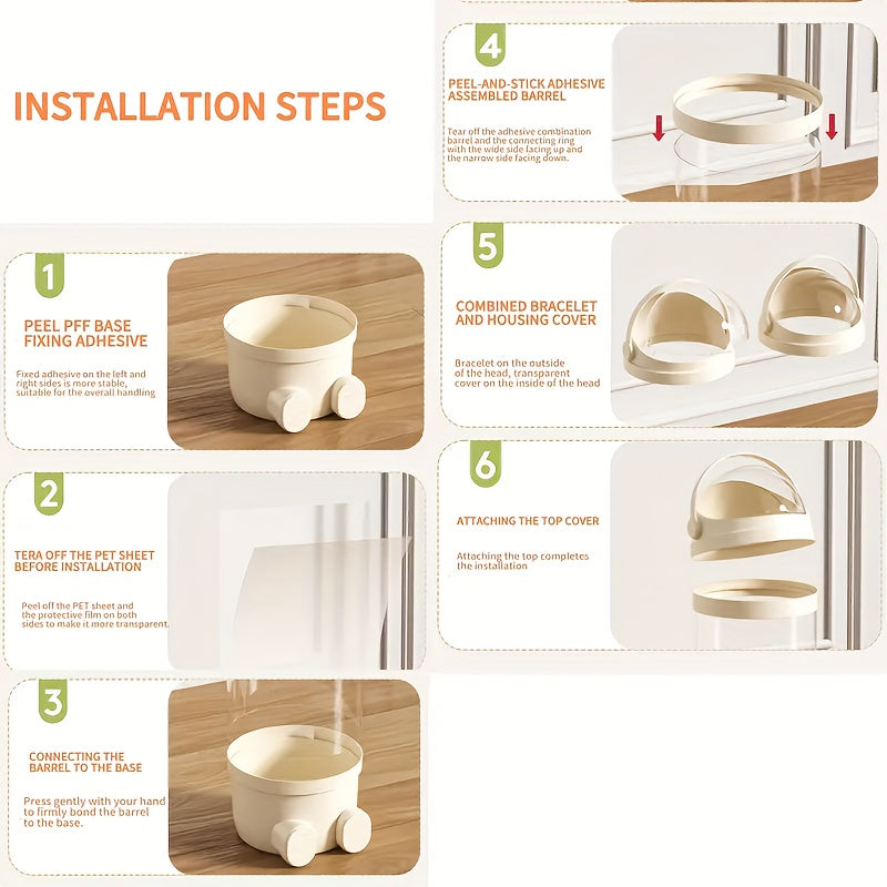 Qoplamali, dumaloq plastik qiziquvchi quti, qopqog' bilan. Yumshoq o'yinchoqlar, qiziquvchilar va turli xil buyumlar uchun ideal. Uy tashkiloti va sovg'alar uchun mukammal, shuningdek, bayram bezaklari uchun ham foydalanish mumkin.