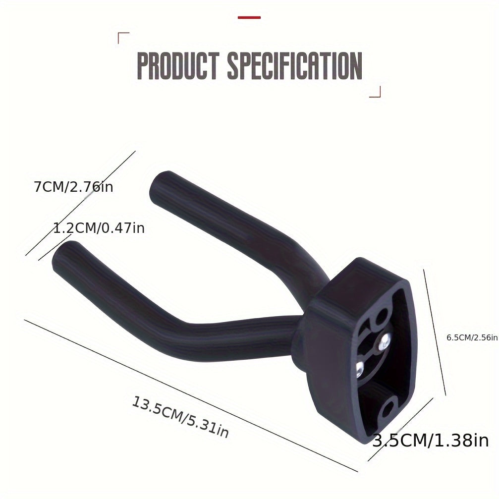 Adjustable Black Foam Steel Guitar Wall Hooks for Display of Instruments of All Sizes