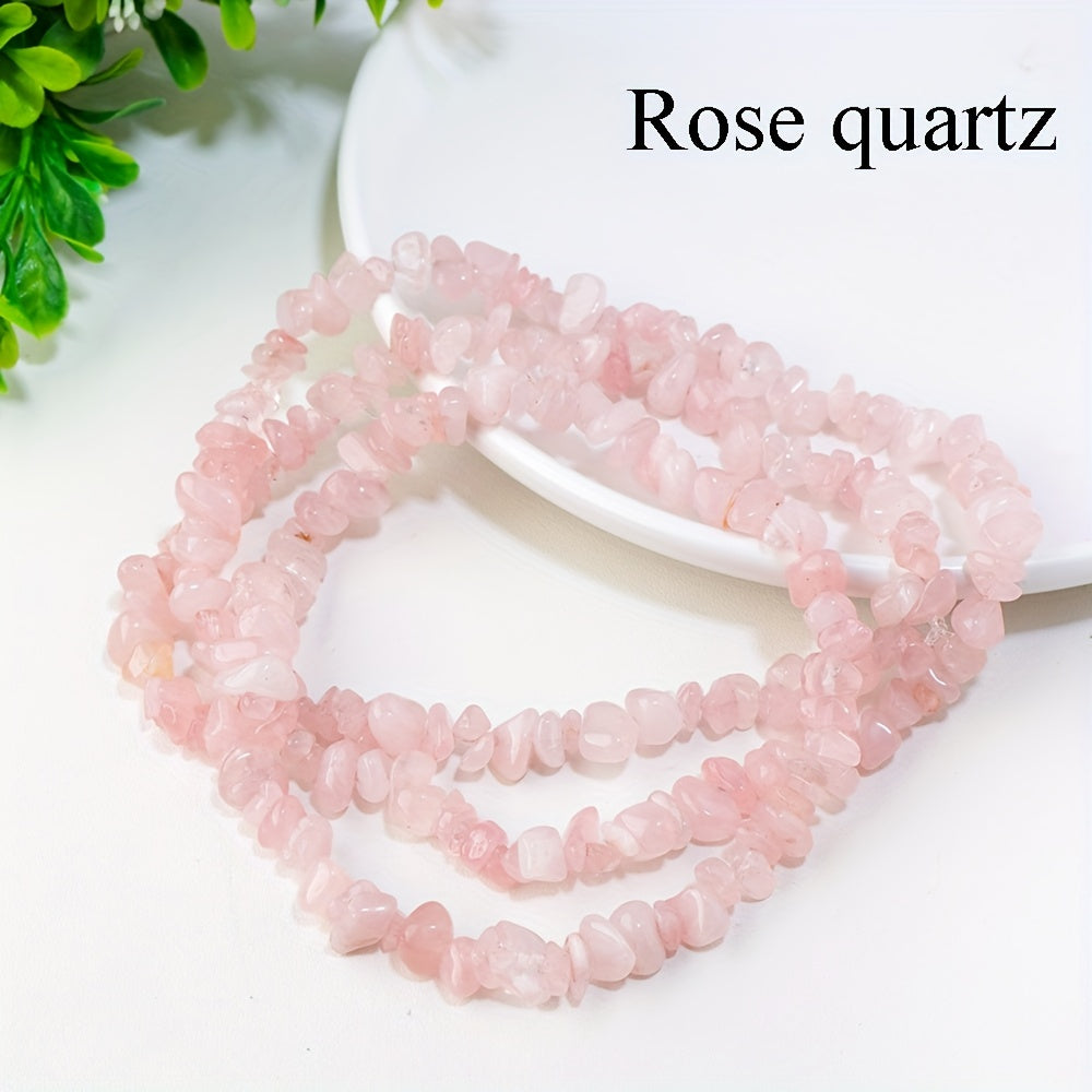 Cuentas de grava de cristal natural de 80cm para hacer joyería DIY, chips de piedras preciosas sueltas