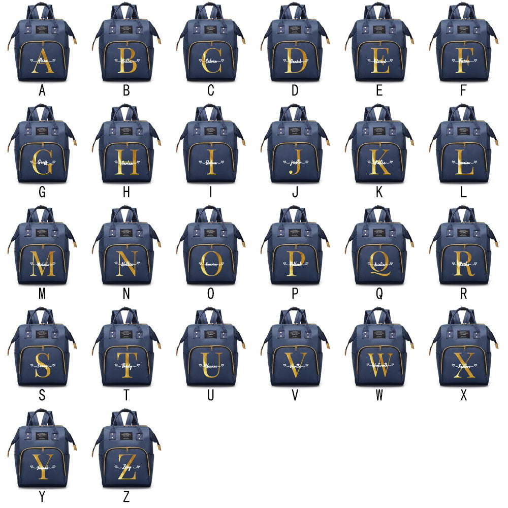 Personalized Oxford Cloth Diaper Bag with Large Capacity and Bottle Organizer