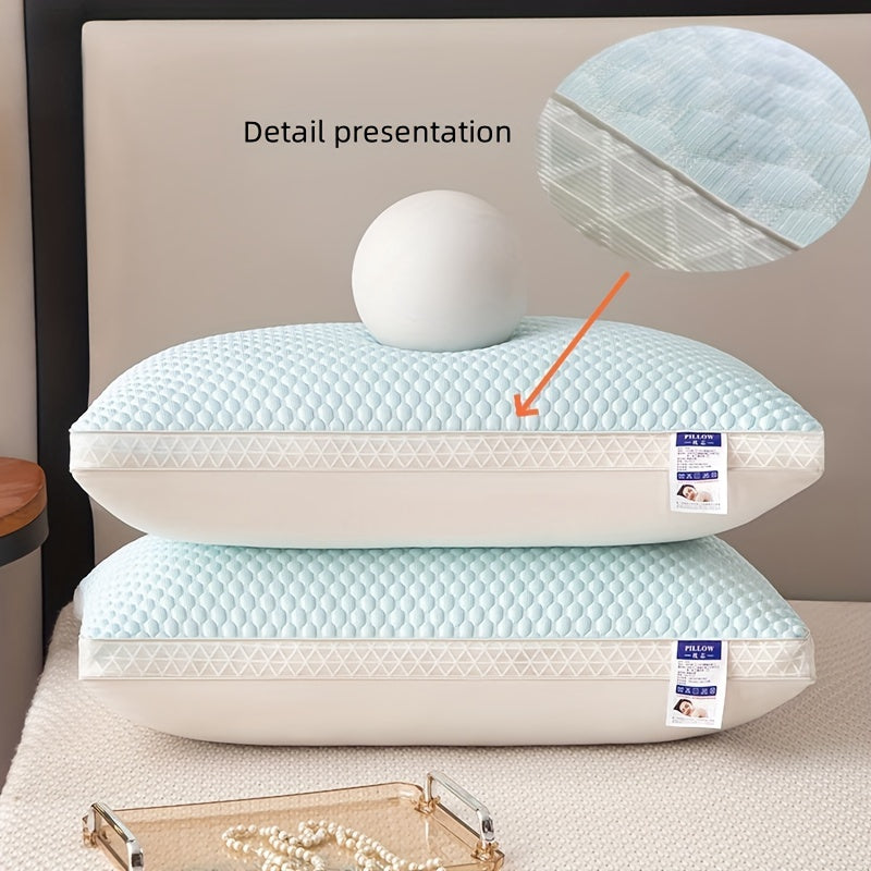 Голубая вязаная сатиновая подушка для шеи для охлаждающей поддержки, отводящая влагу, моющаяся в машине