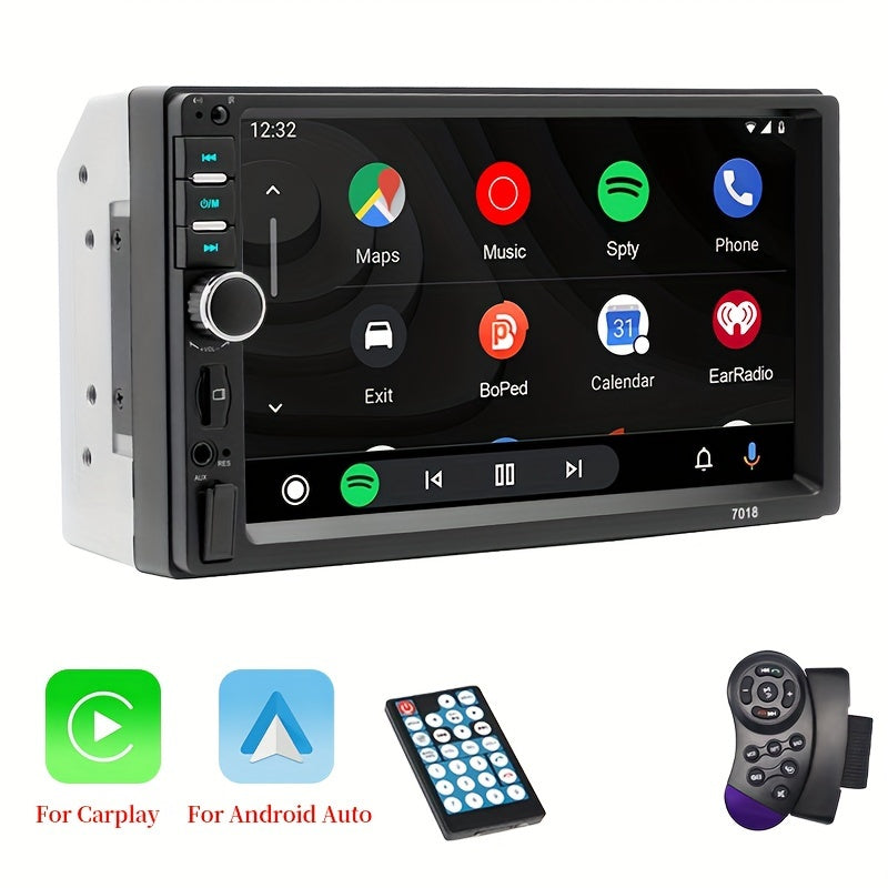 17.78cm HD Avtomobil Stereo Bosh ekran Android Auto CarPlay GPS Aux USB Rul boshqaruvi uchun simsiz ulanish