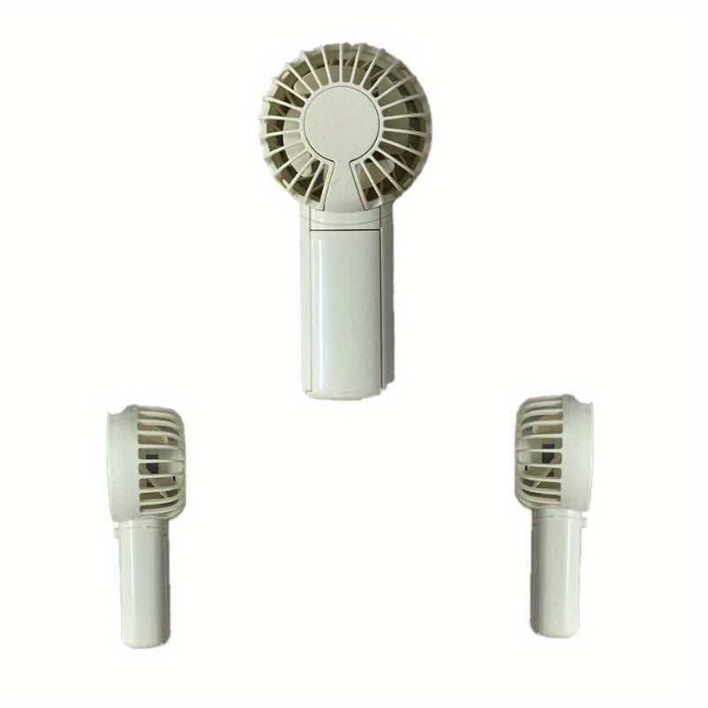 Compact handheld fan for women, portable, runs on AAA batteries, ≤36V voltage