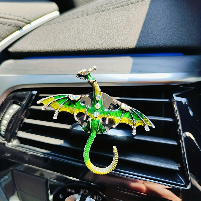 Avtomobil havo tozalovchi kliplar qanotli ajdar sirti sun'iy olmos bilan bezatilgan avtomobil ventilatsiya dekoratsiyasi