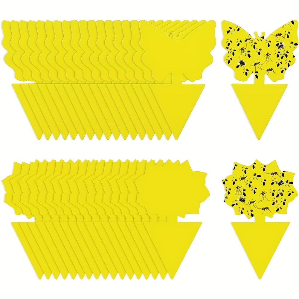 Trampas de insectos con mariposa amarilla y girasol, tableros de pegamento de doble cara, fácil de limpiar