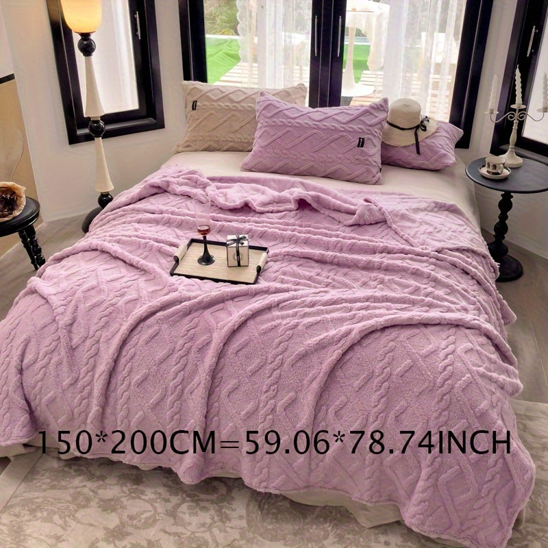 White Ultra-Soft Taffeta Throw Blanket for Bed Sofa Napping Lightweight Cozy Warmth