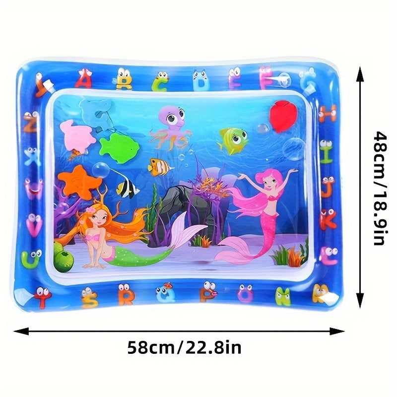 Baby Activity Mat for Tummy Time with Mermaid Theme Water Play and Active Development